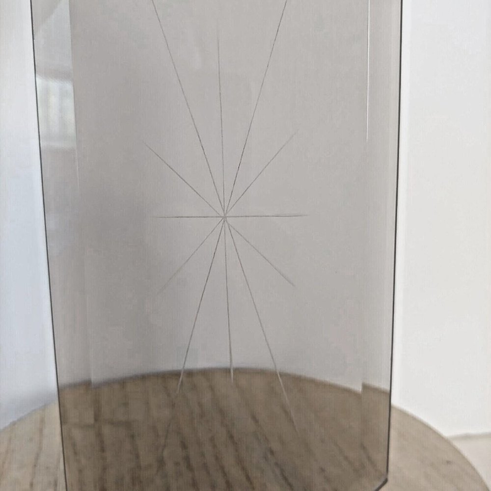 Chandelier Beveled Glass Panel Octagon Smoked Glass 12 Pt Star Vintage 8.5x3.5in - Picture 3 of 5